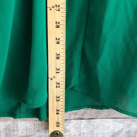 Lulus Tell Me Green Swing Dress Caged Apron Neckline Cocktail Mini Womens Sz M - Picture 10 of 12